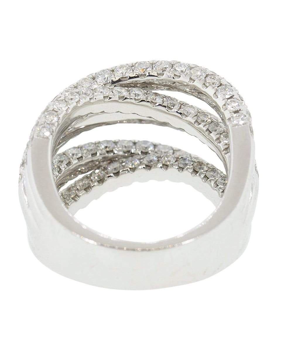 GRAZIELA-Three Sided Diamond Entanglement Stunner Ring-WHITE GOLD