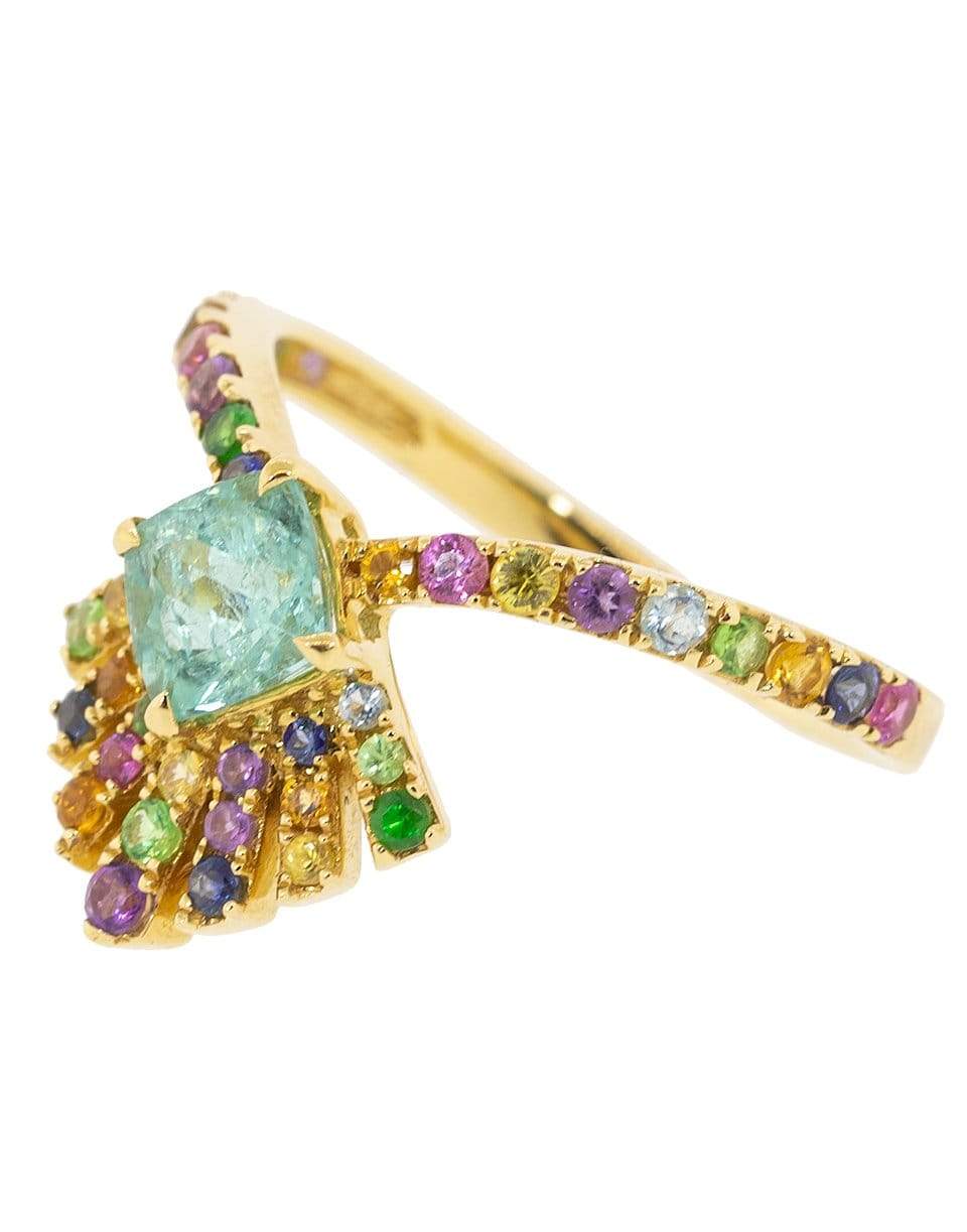 GRAZIELA-Tourmaline, Sapphire, Amethyst and Tsavorite Ring-YELLOW GOLD