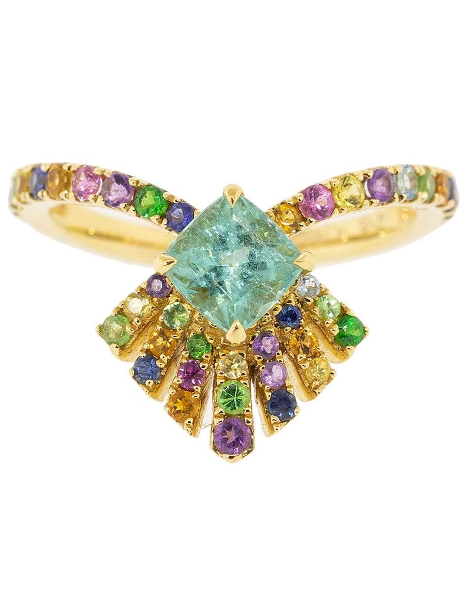 GRAZIELA-Tourmaline, Sapphire, Amethyst and Tsavorite Ring-YELLOW GOLD