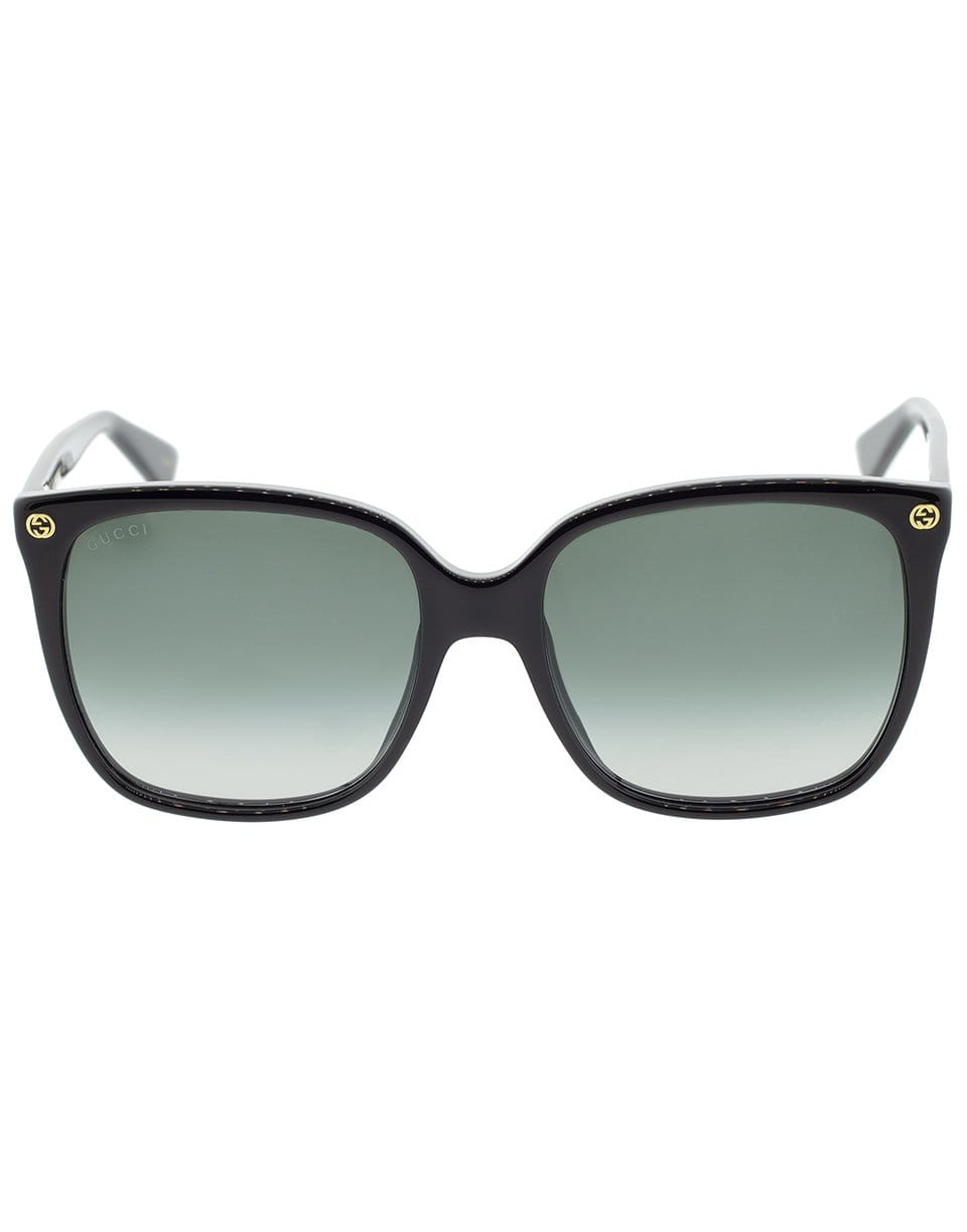 GUCCI-Black Acetate Cat-Eye Square Sunglasses-BLACK