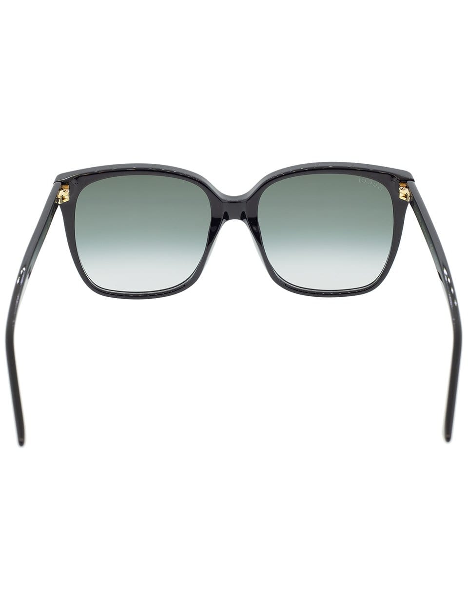GUCCI-Black Acetate Cat-Eye Square Sunglasses-BLACK