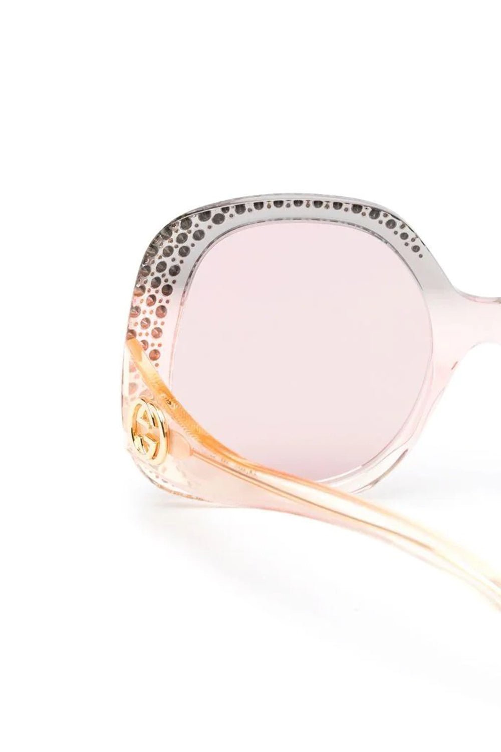 GUCCI-Oval Frame Sunglasses-GREY/YELLOW/PINK