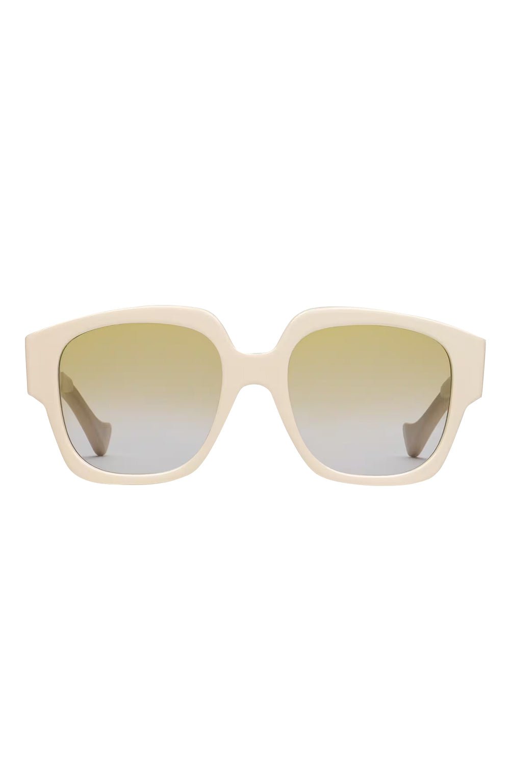 GUCCI-Squared Frame Sunglasses-YELLOW/WHITE
