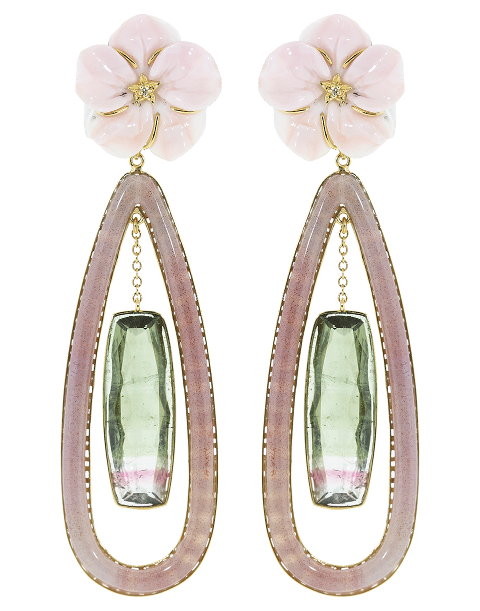 GUITA M-Conch Flower Earrings-YELLOW GOLD