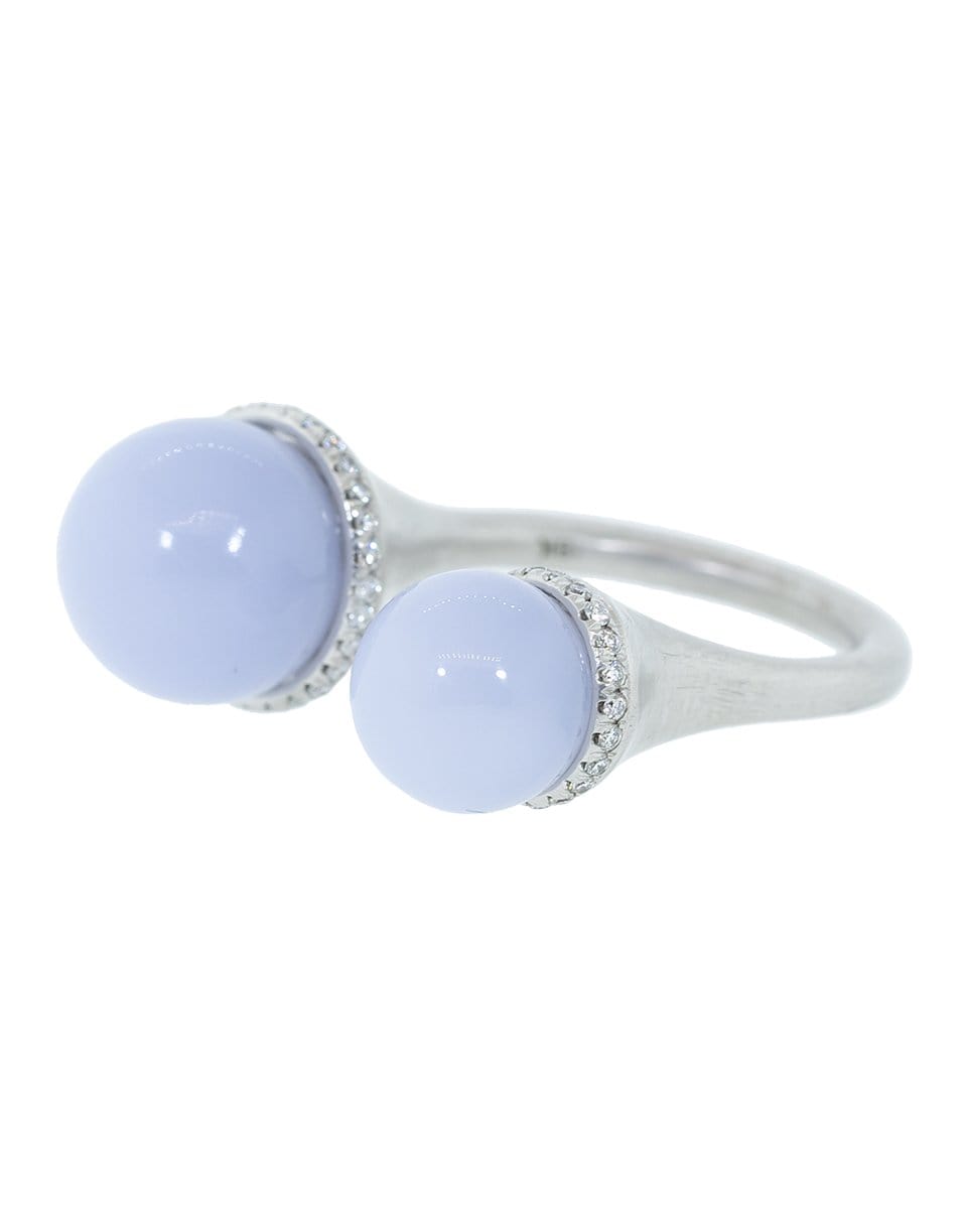 GUITA M-Double Tip Chalcedony and Diamond Ring-WHITE GOLD