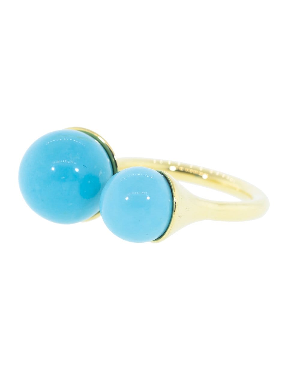 GUITA M-Double Tip Turquoise and Diamond Ring-YELLOW GOLD