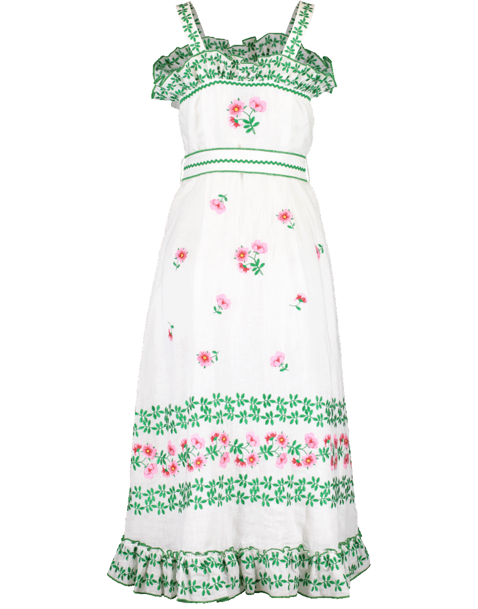 GUL HURGEL-Embroidered Floral Tank Midi Dress-