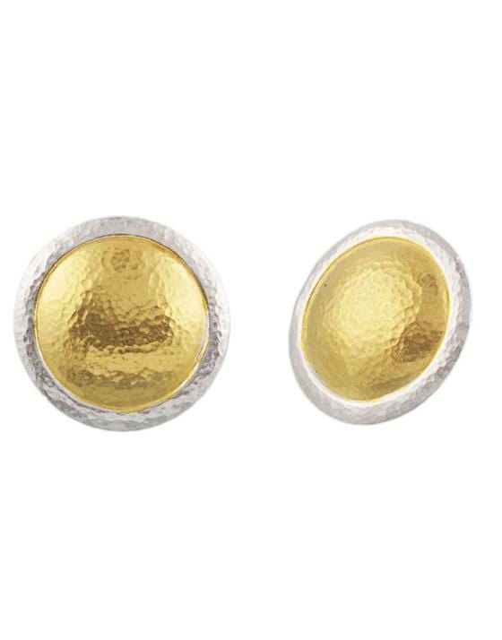 GURHAN-Amulet Round Stud Silver Earrings-SILVER