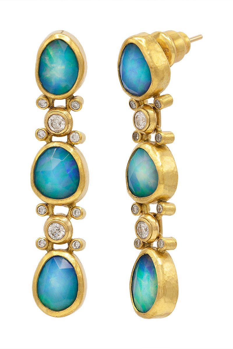 GURHAN-Elements Opal Drop Earrings-YELLOW GOLD