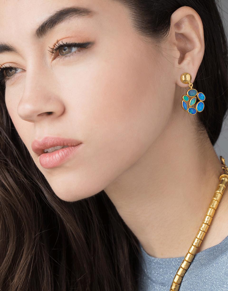 GURHAN-Opal Cluster Earrings-YELLOW GOLD