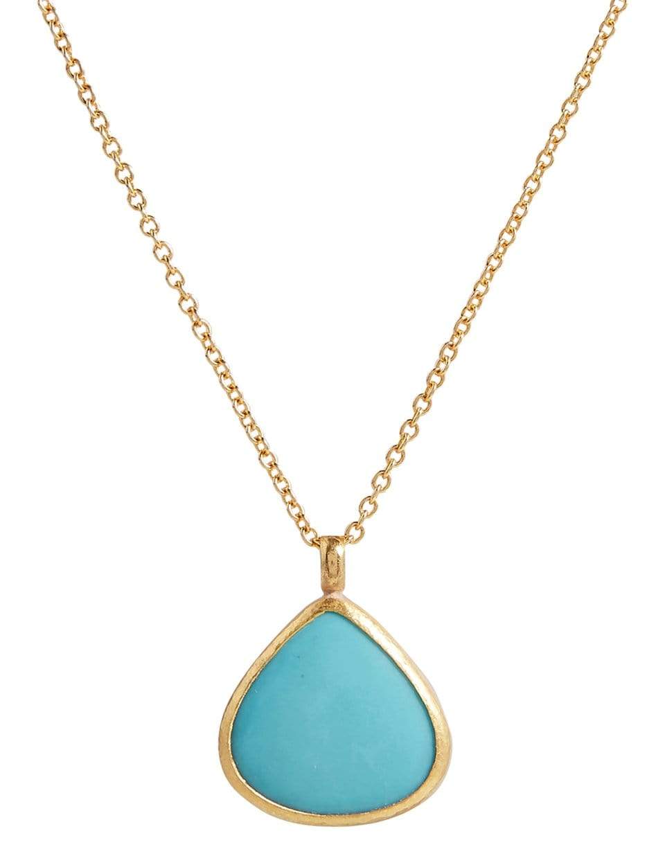 GURHAN-Rune Turquoise Pendant Necklace-YELLOW GOLD