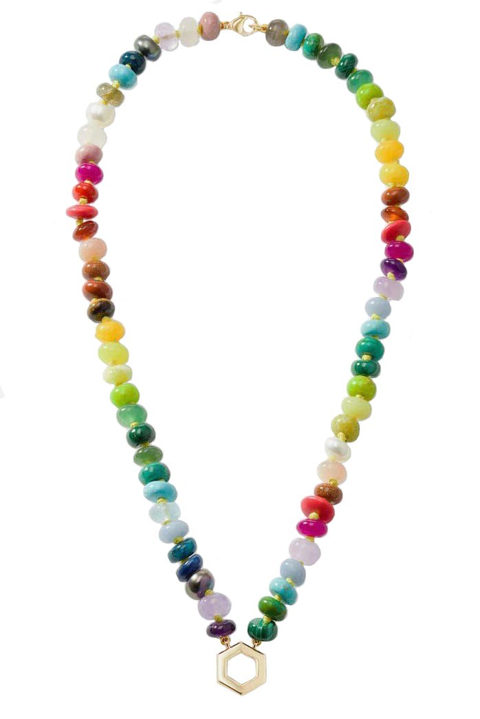 HARWELL GODFREY-Rainbow Bead Foundation Necklace-YELLOW GOLD