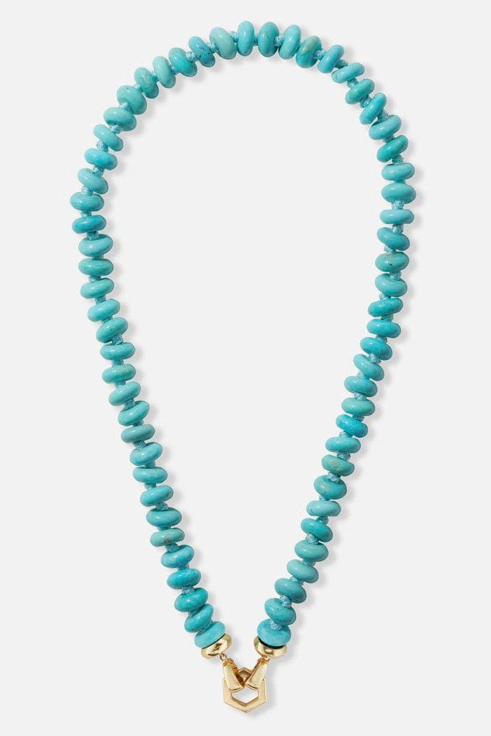HARWELL GODFREY-Turquoise Bead Foundation Necklace-YELLOW GOLD