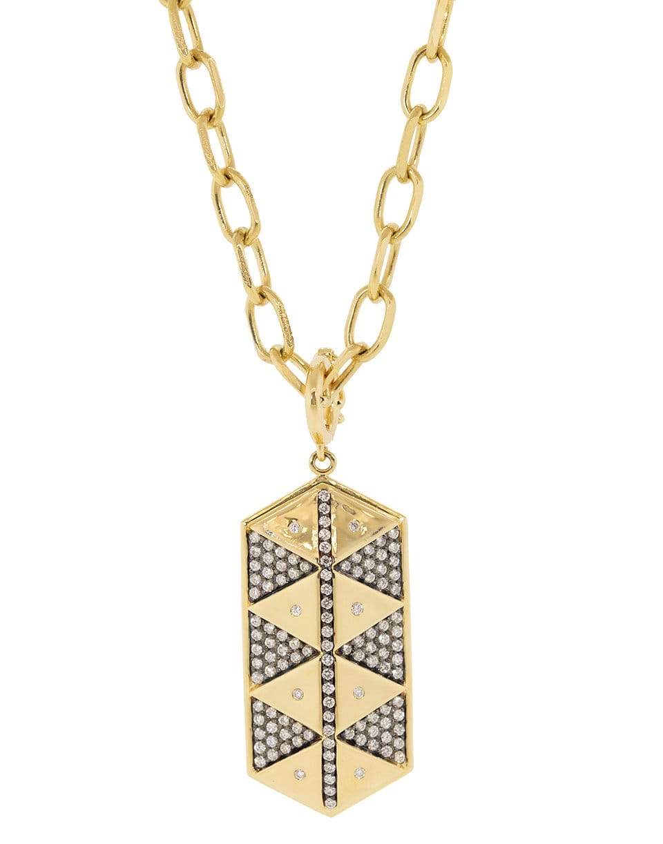 HARWELL GODFREY-Diamond Hexagon Shield Charm-YELLOW GOLD