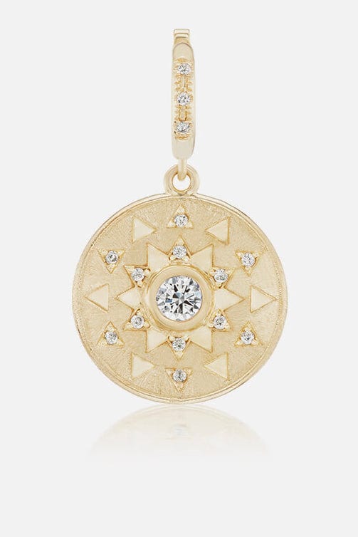 HARWELL GODFREY-Diamond Mini Sun Sign Medallion-YELLOW GOLD