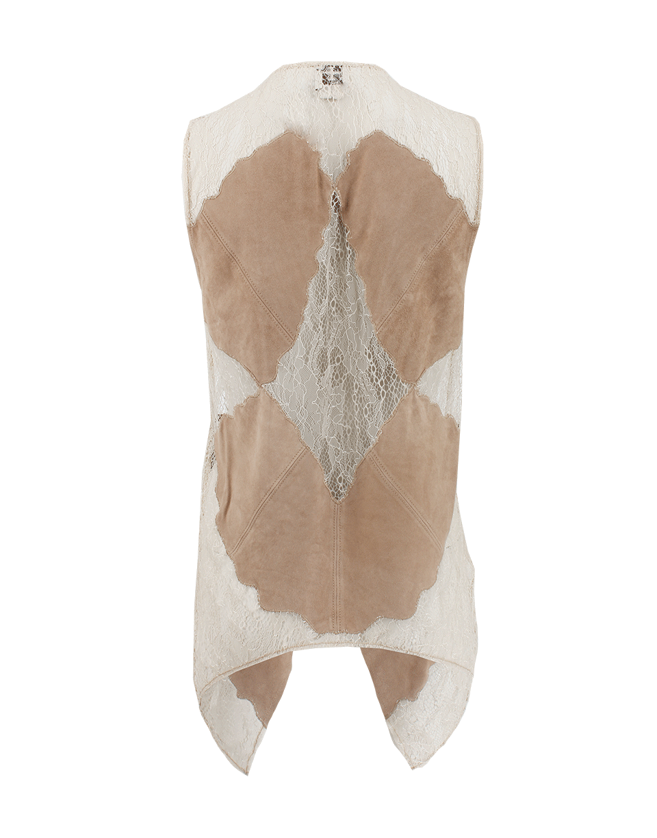 Lace And Suede Vest CLOTHINGJACKETVESTS HAUTE HIPPIE   