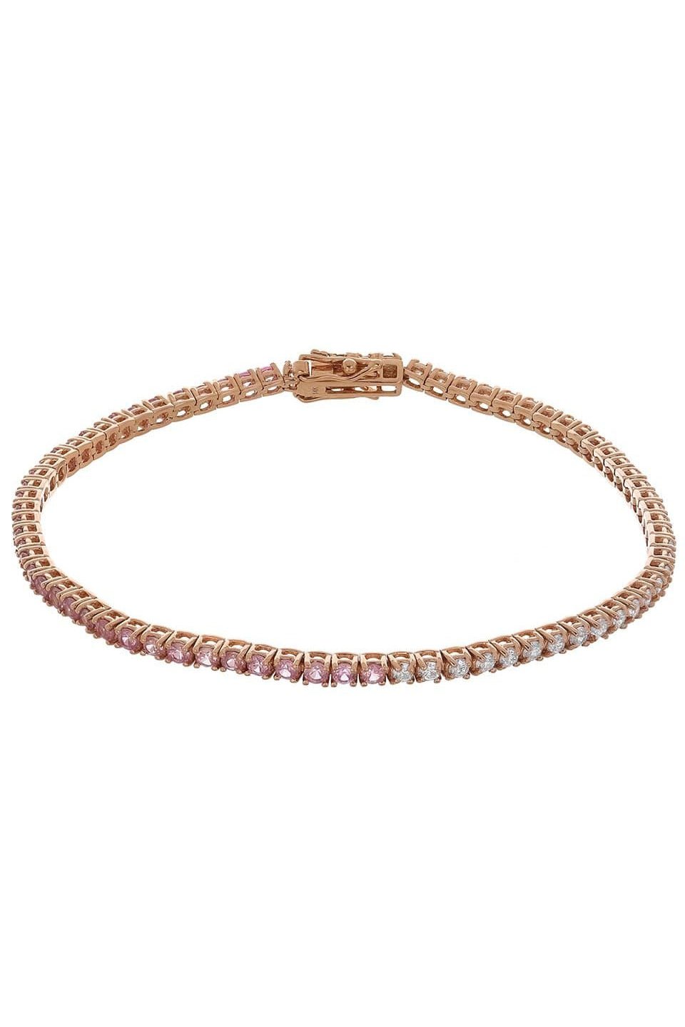 Pink Sapphire and Diamond Tennis Bracelet JEWELRYFINE JEWELBRACELET O HENRI NOEL   