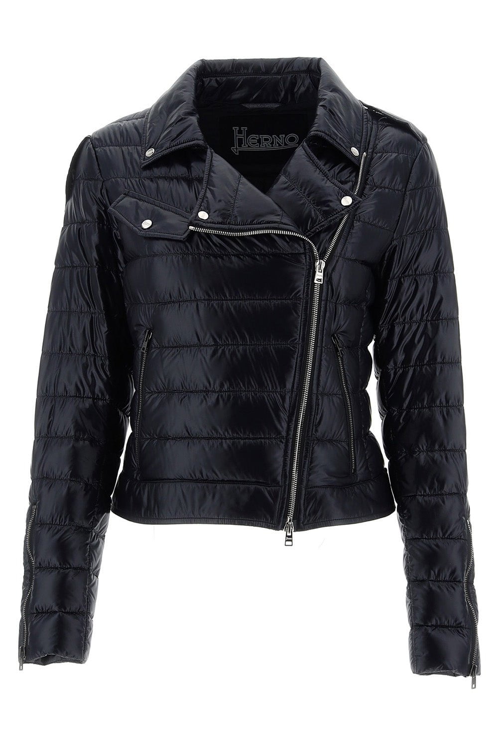 Nylon Moto Jacket - Black CLOTHINGJACKETCASUAL HERNO   