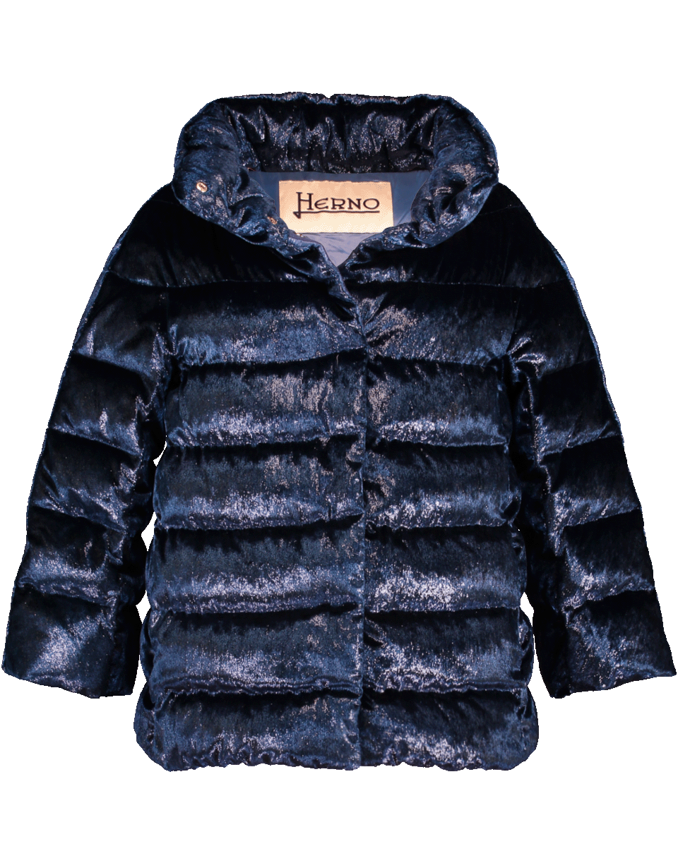 HERNO-Sparkle Velvet Cocoon Jacket-