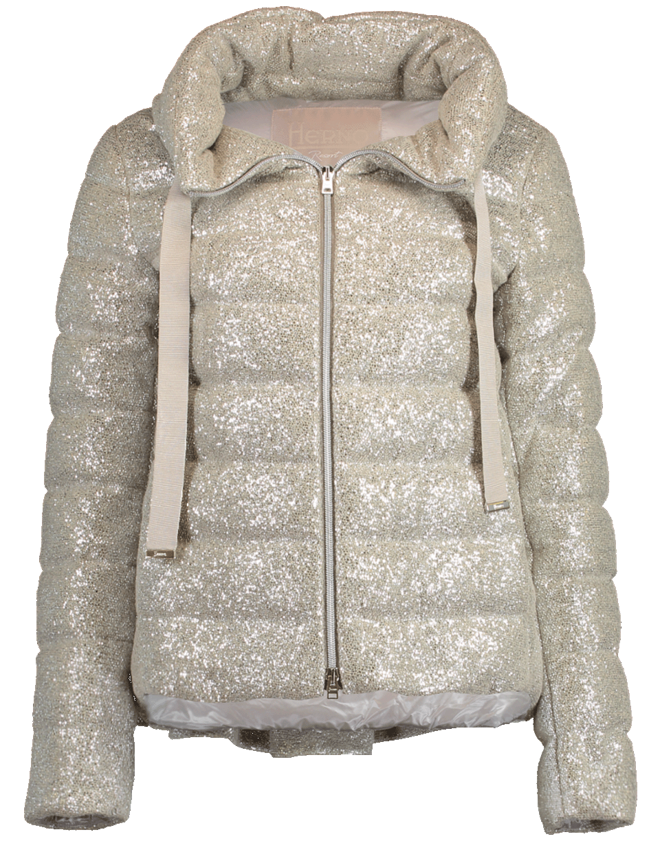 Sparkle Pleated Puffer Jacket CLOTHINGJACKETMISC HERNO   