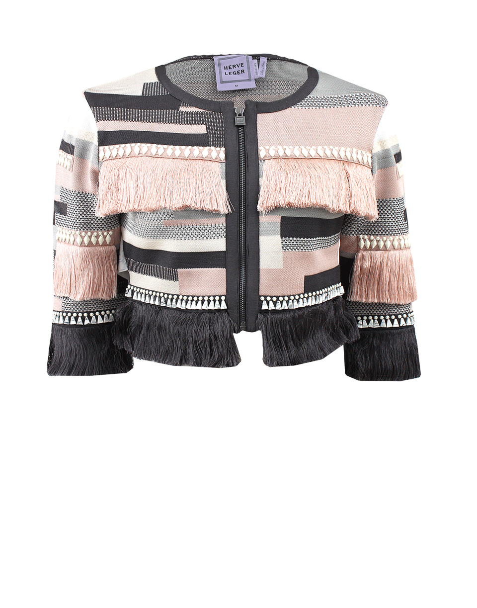 HERVE LEGER-Avek Fringe Jacket-