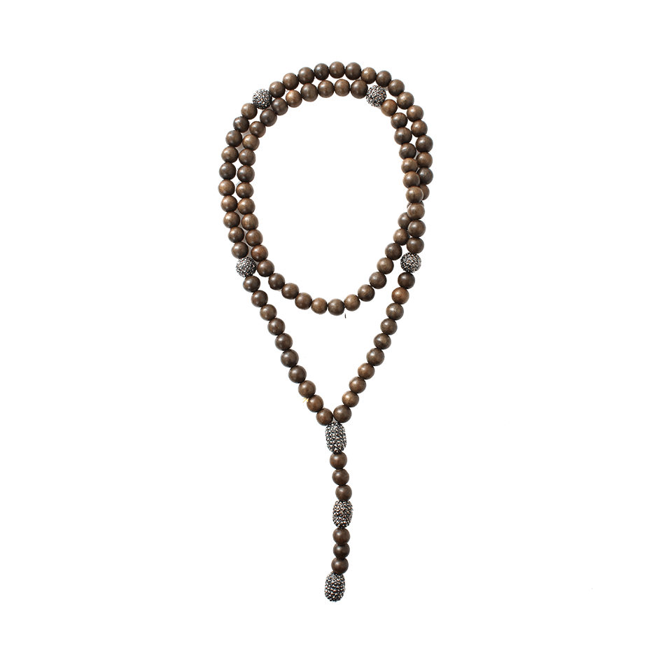 HIPCHIK-Wood Bead Necklace-GREY