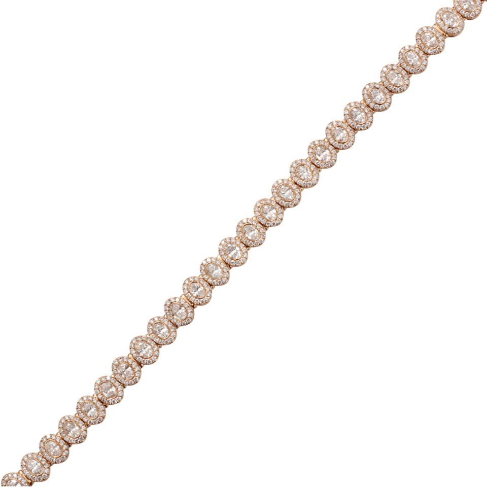 INBAR-Oval Diamond Pave Tennis Bracelet-ROSE GOLD