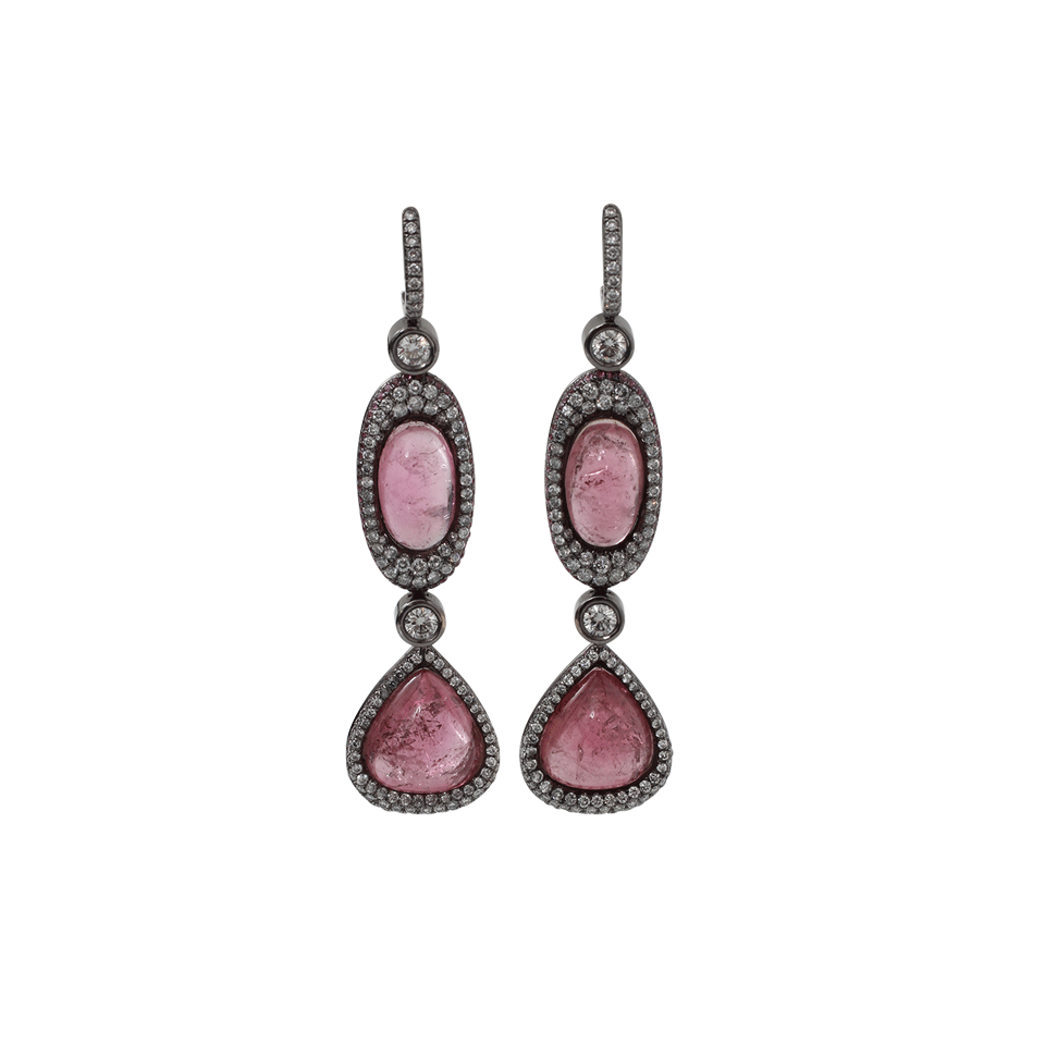 Pink Tourmaline And Diamond Drop Earrings JEWELRYFINE JEWELEARRING INBAR   