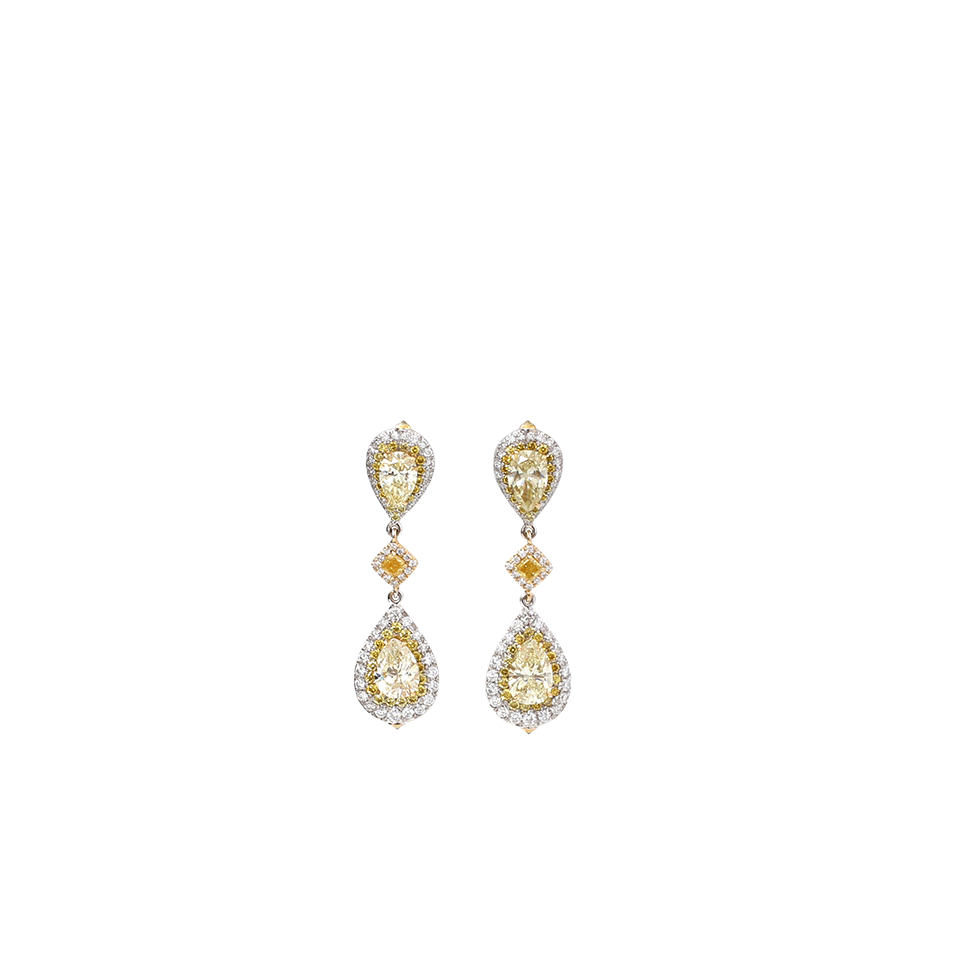 INBAR-Fancy Yellow Diamond Earrings-WHITE GOLD