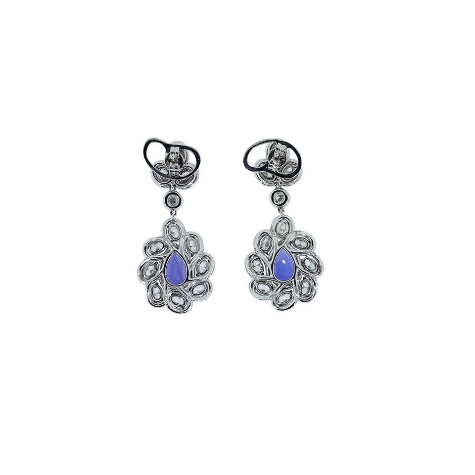 INBAR-Tanzanite And Diamond Earrings-WHITE GOLD