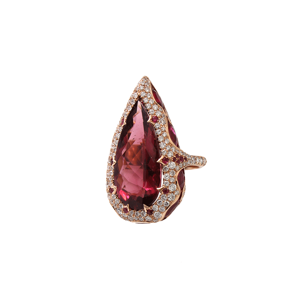 Pear Shape Red Tourmaline Ring JEWELRYFINE JEWELRING INBAR   