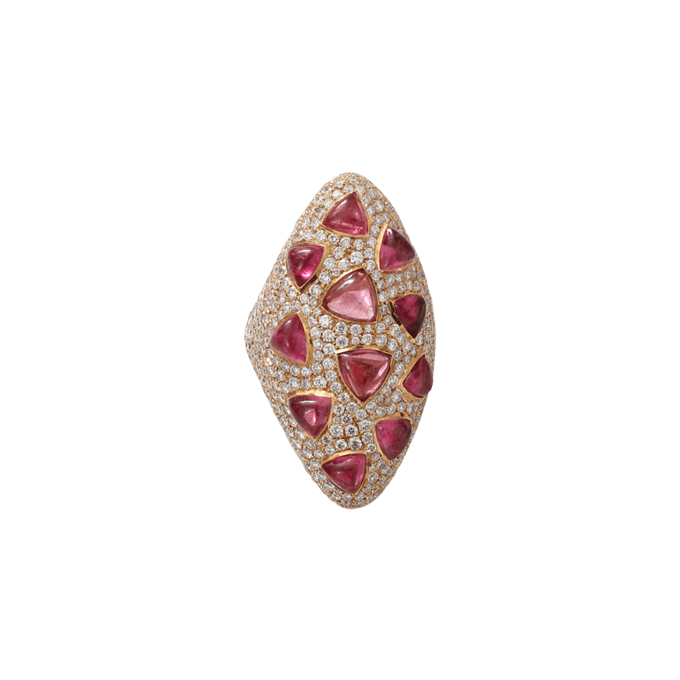 INBAR-Rubelite And Diamond Ring-ROSE GOLD