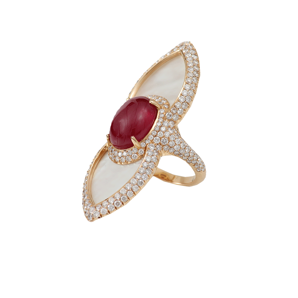 INBAR-Mother-Of-Pearl Shield Ring-ROSE GOLD