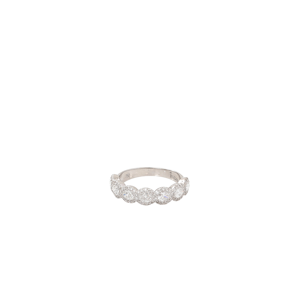 INBAR-Oval Diamond Half Eternity Band-WHITE GOLD