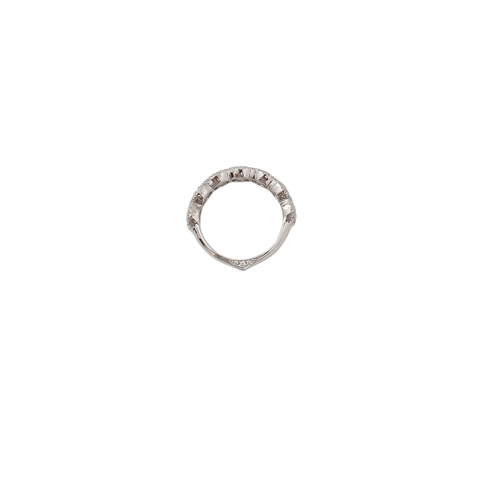 INBAR-Oval Diamond Half Eternity Band-WHITE GOLD