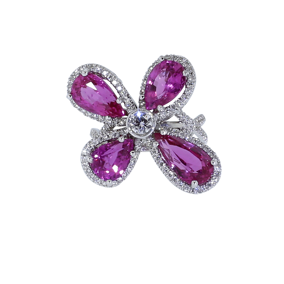 Pink Sapphire Flower Ring JEWELRYFINE JEWELRING INBAR   