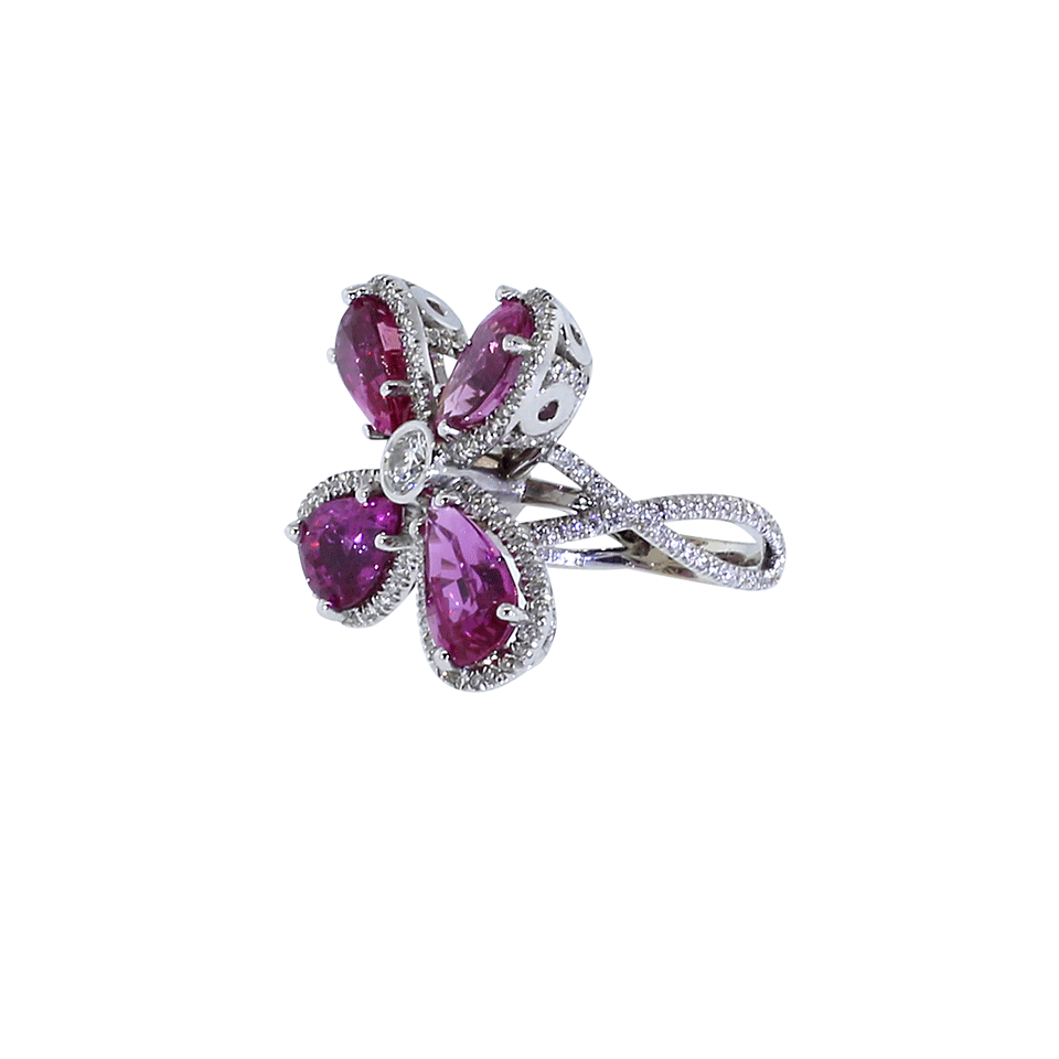 Pink Sapphire Flower Ring JEWELRYFINE JEWELRING INBAR   