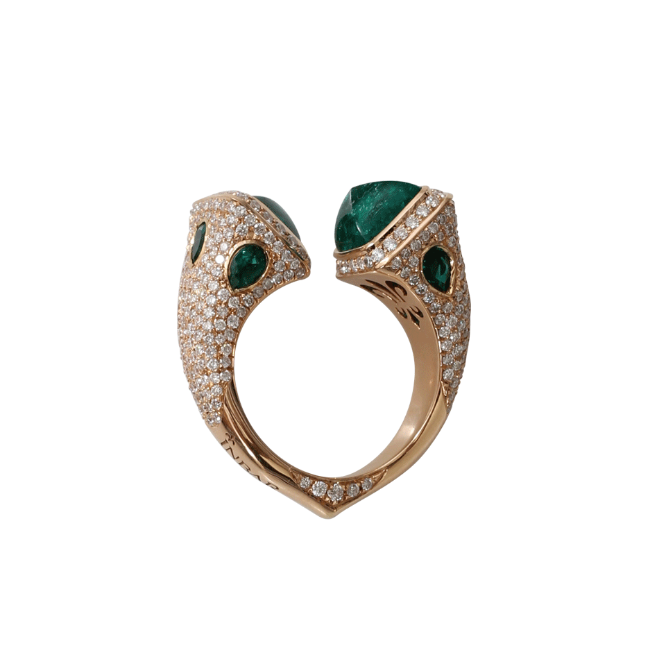 INBAR-Emerald Bypass Ring-YELLOW GOLD