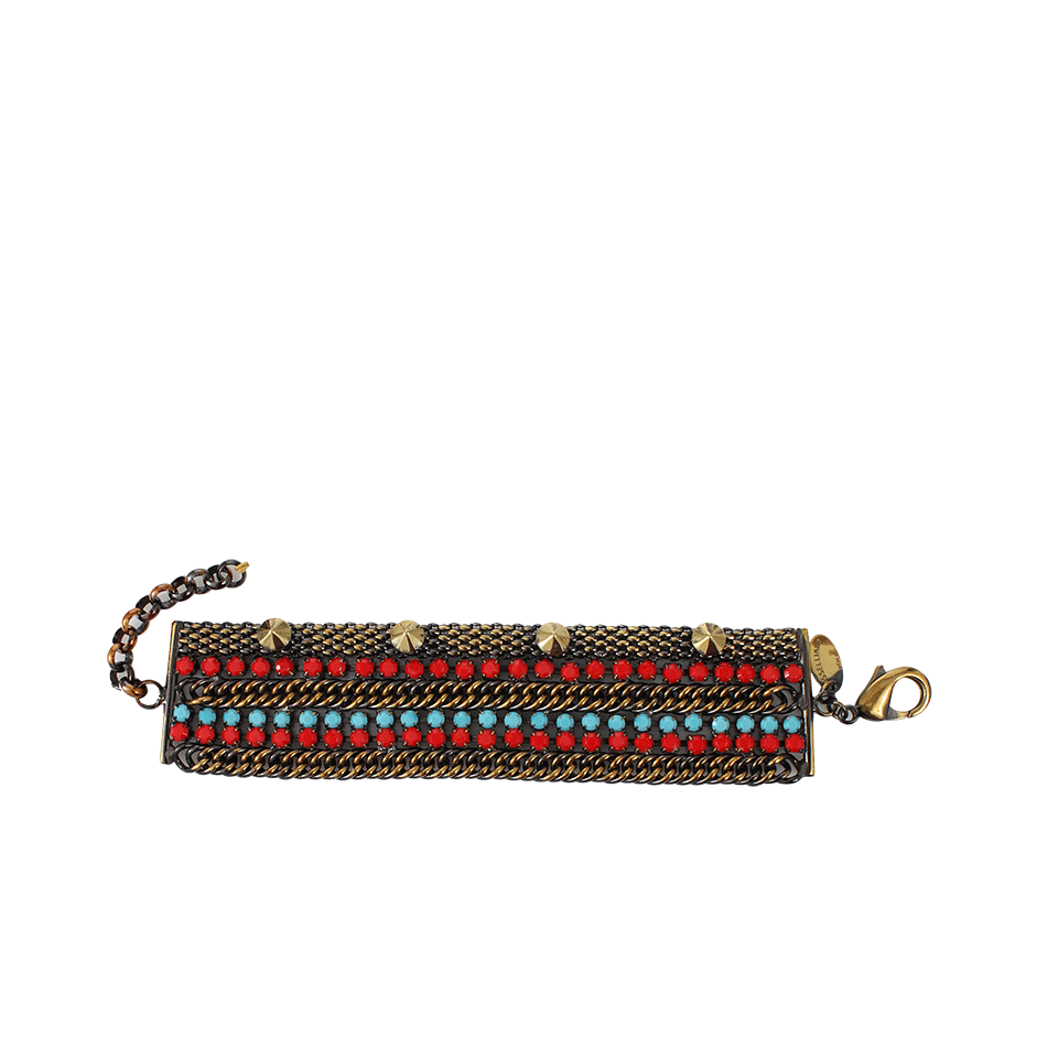Studded Red And Turquoise Stone Bracelet JEWELRYBOUTIQUEBRACELET O IOSSELLIANI   