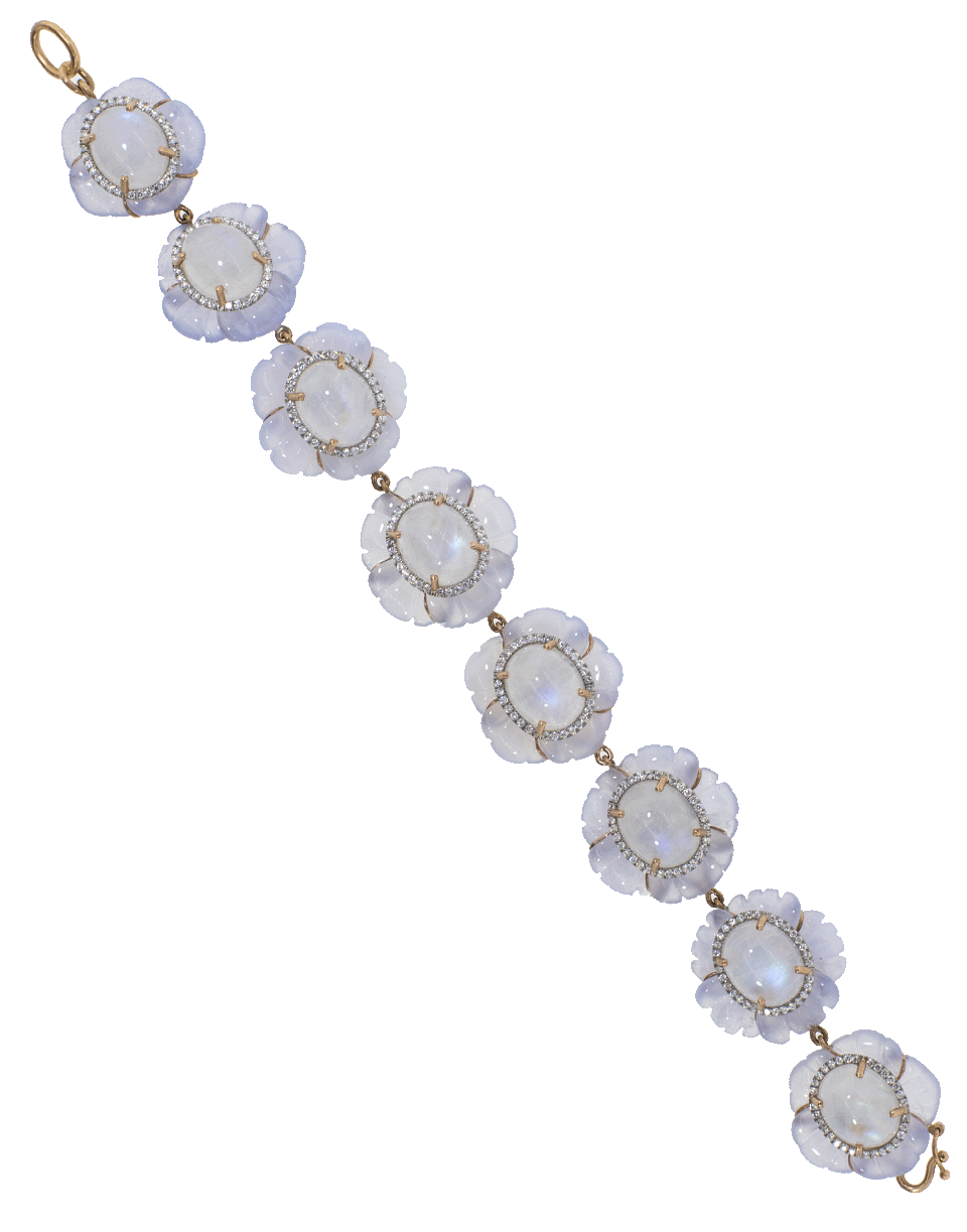 IRENE NEUWIRTH JEWELRY-Carved Chalcedony Flower Bracelet-ROSE GOLD