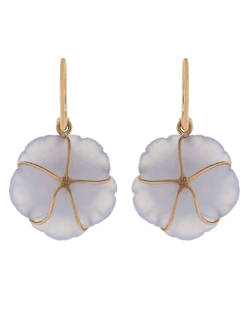IRENE NEUWIRTH JEWELRY-Carved Chalcedony Flower Earrings-ROSE GOLD