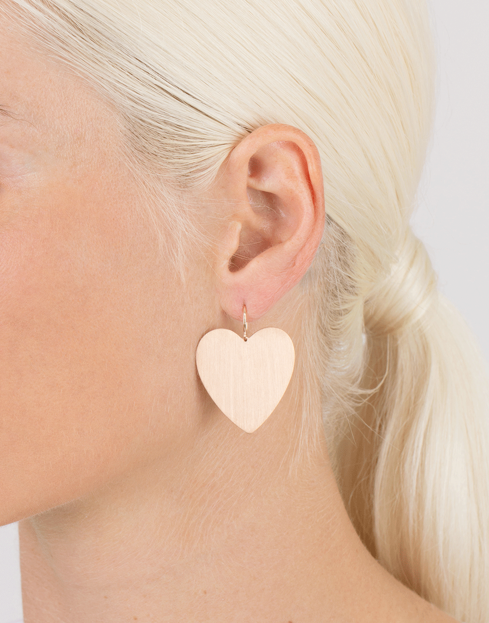 IRENE NEUWIRTH JEWELRY-Large Heart Shape Flat Gold Earrings-ROSE GOLD