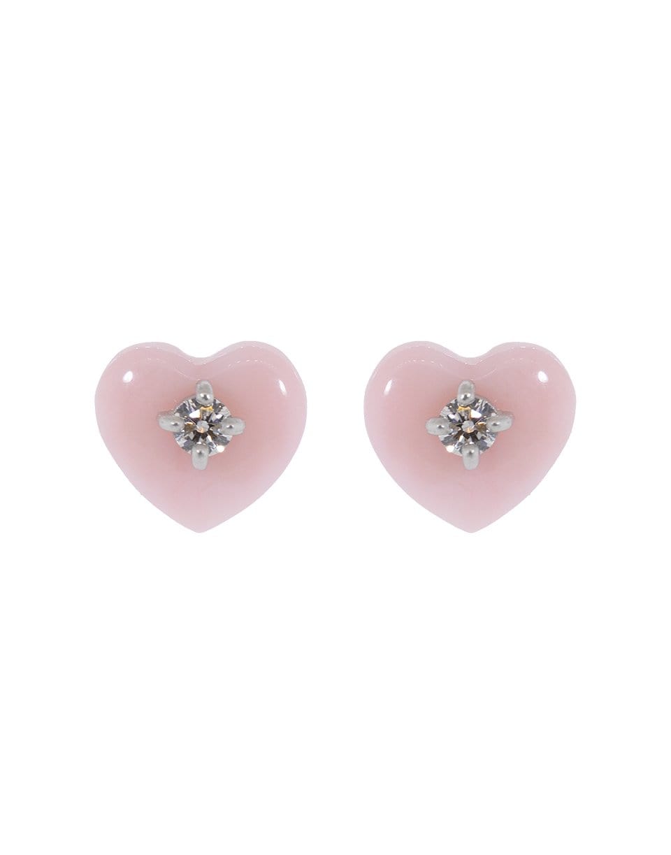 Pink Opal and Diamond Heart Studs JEWELRYFINE JEWELEARRING IRENE NEUWIRTH JEWELRY   