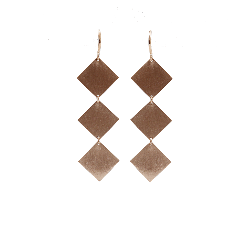 Three Diamond Flat Rose Gold Drop Earrings JEWELRYFINE JEWELEARRING IRENE NEUWIRTH JEWELRY   