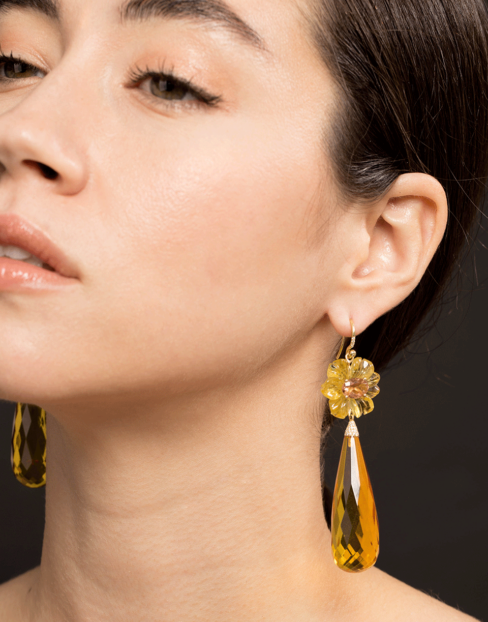 IRENE NEUWIRTH JEWELRY-Amber Drop Earrings-YELLOW GOLD