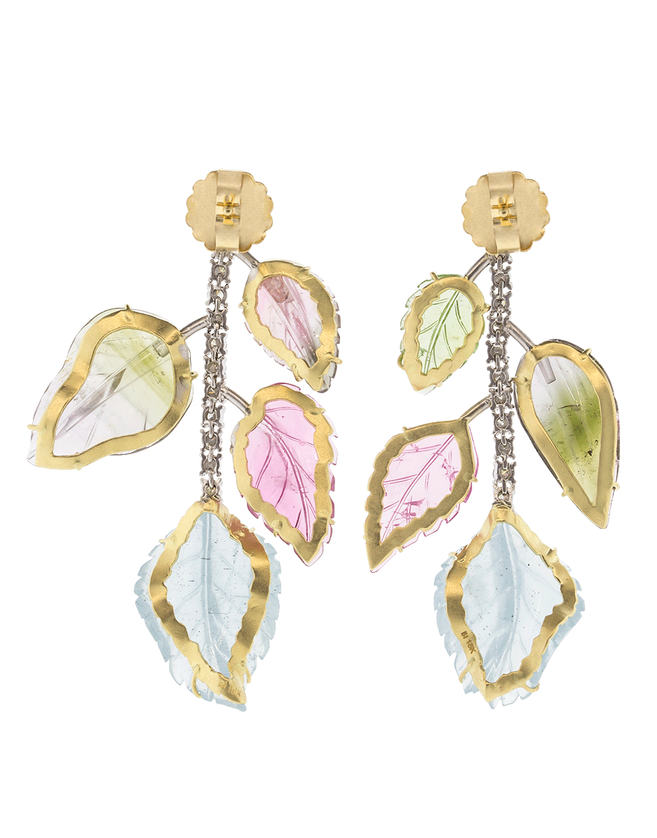 IRENE NEUWIRTH JEWELRY-Carved Tourmaline And Aquamarine Earrings-YELLOW GOLD
