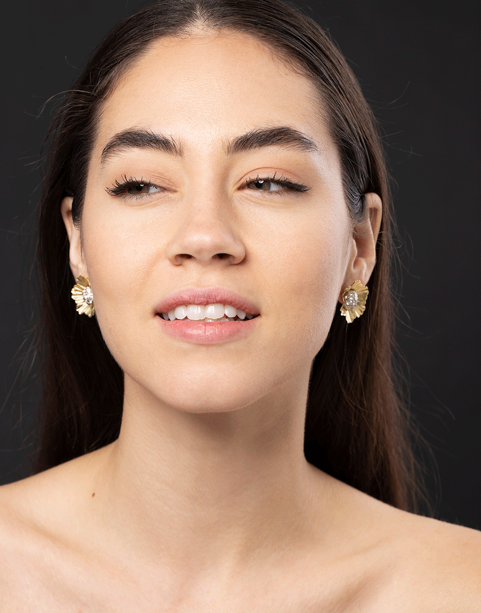 IRENE NEUWIRTH JEWELRY-Diamond Superbloom Stud Earrings-YELLOW GOLD