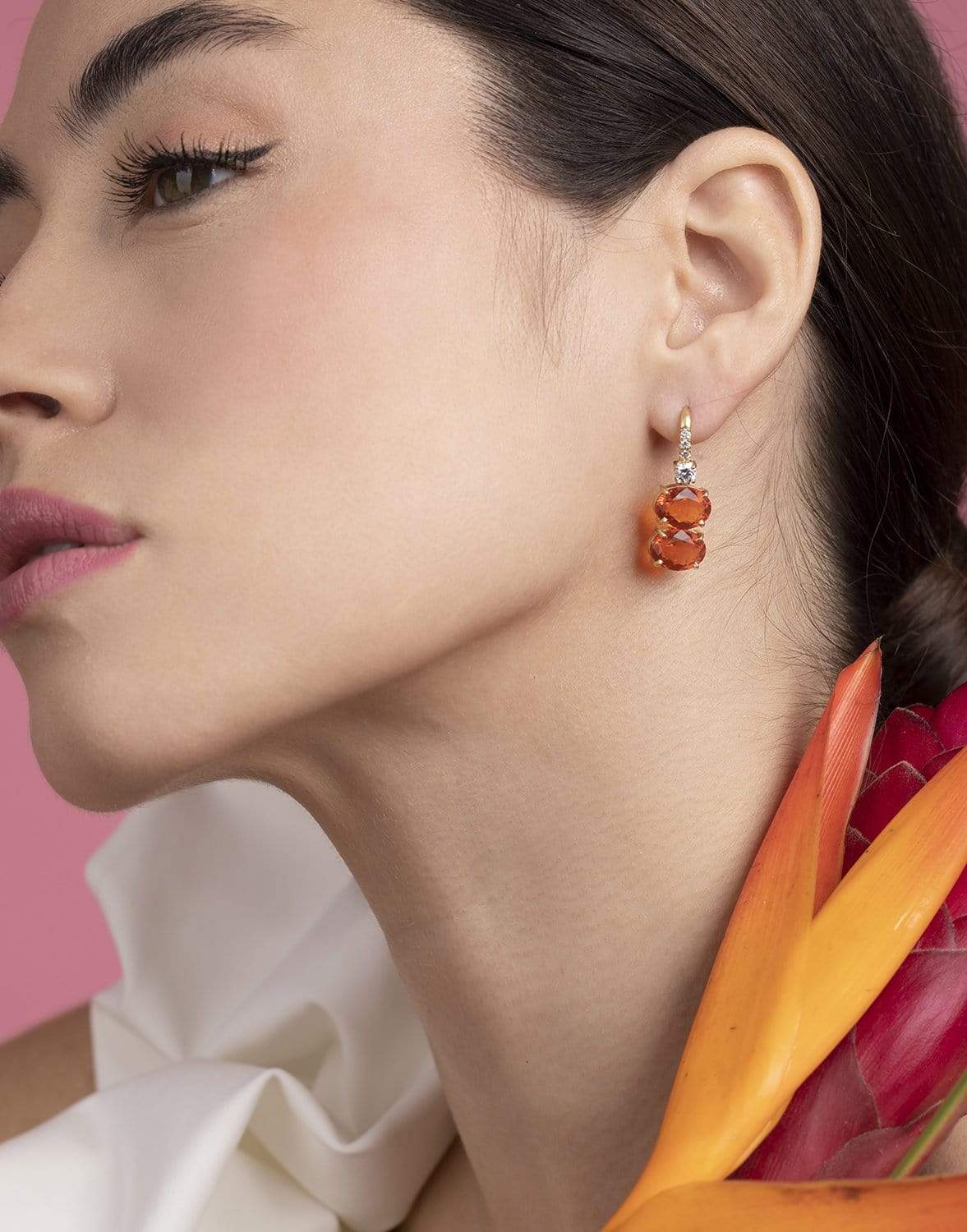IRENE NEUWIRTH JEWELRY-Gemmy Gem Mexican Fire Opal Drop Earrings-YELLOW GOLD