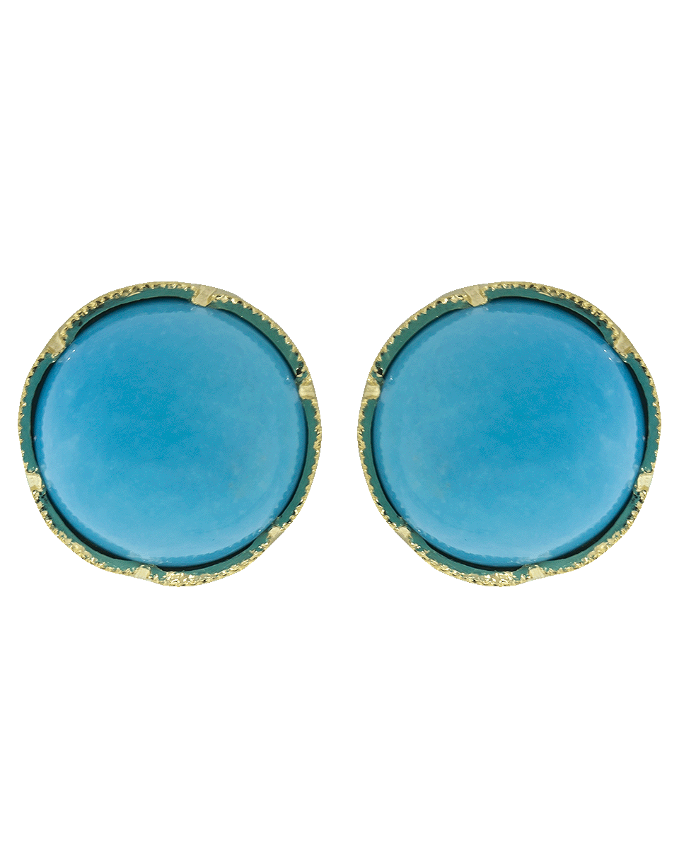 IRENE NEUWIRTH JEWELRY-KingmanTurquoise Studs-YELLOW GOLD