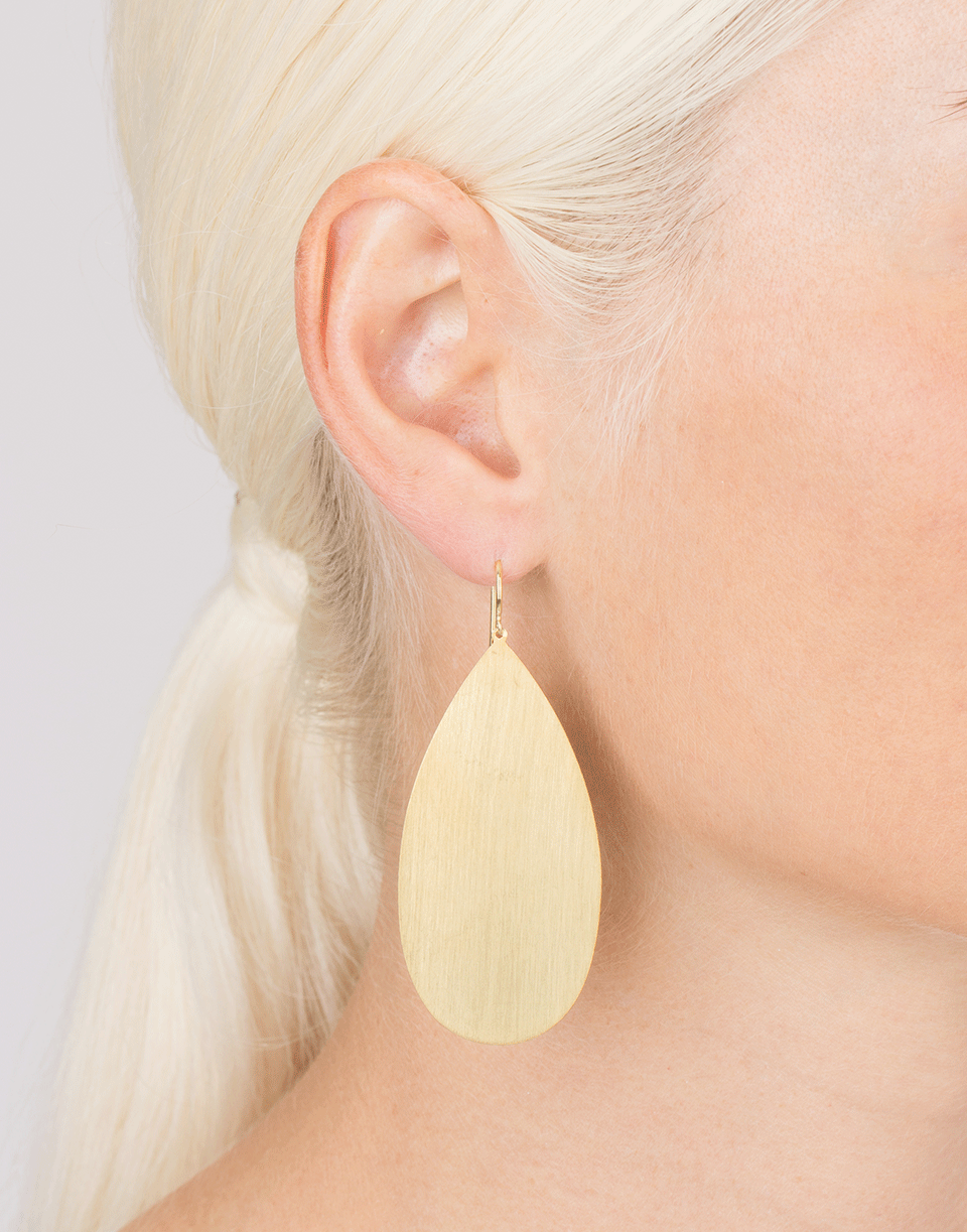 Large Pear Shape Flat Gold Earrings JEWELRYFINE JEWELEARRING IRENE NEUWIRTH JEWELRY   